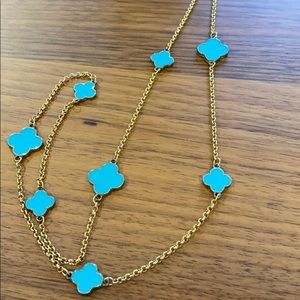 Gold and turquoise fashion necklace
